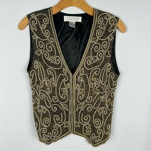 Vintage 90’s Niteline by Della Roufogali Heavy Weight Beaded Silk Vest